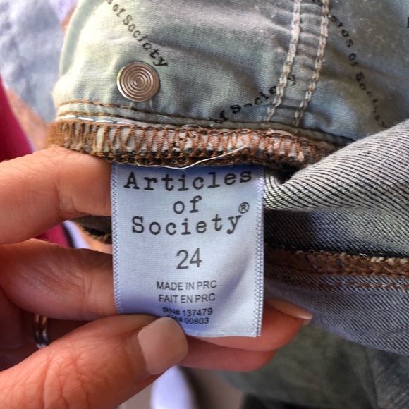 Articles of Society Los Angeles Skinny Straight Leg Jeans Jeggings 24 Nordstrom - Picture 4 of 6